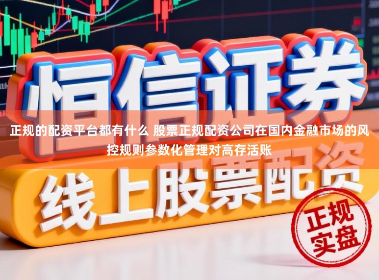 正规的配资平台都有什么 股票正规配资公司在国内金融市场的风控规则参数化管理对高存活账